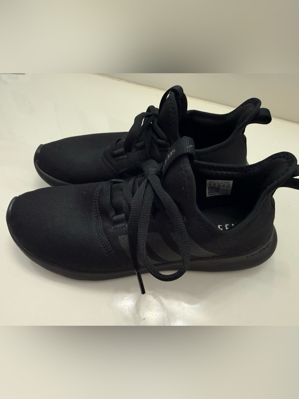 Women’s Adidas All-Black Knit Low-Top Athletic Sneakers